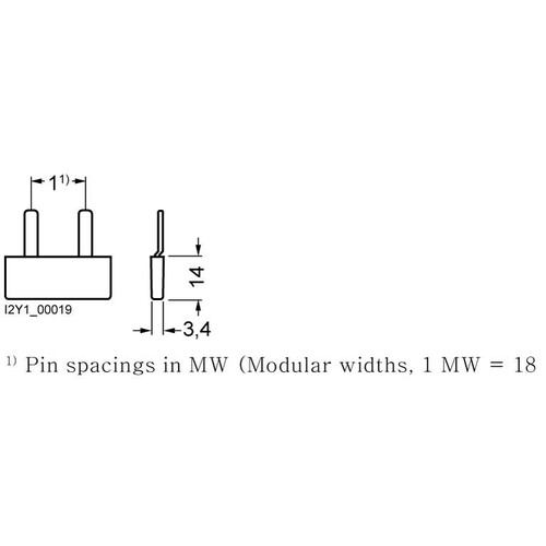 5ST3600 Siemens Stiftsammelschiene 10mm² Anschluss 2x1-phasig Produktbild Additional View 1 L