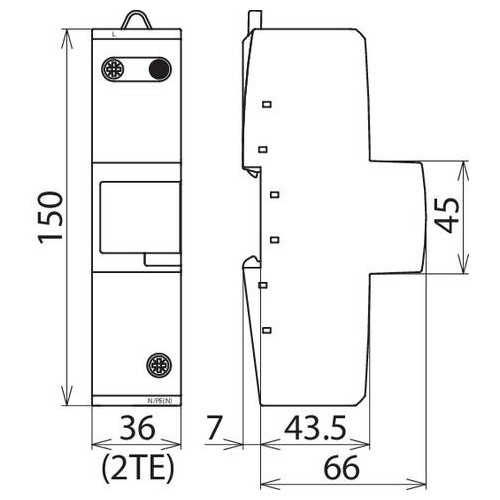 961200 DEHN Kombiableiter Typ 1 DEHNvenCI 1-polig 255V AC+Vorsicherung Produktbild Additional View 2 L