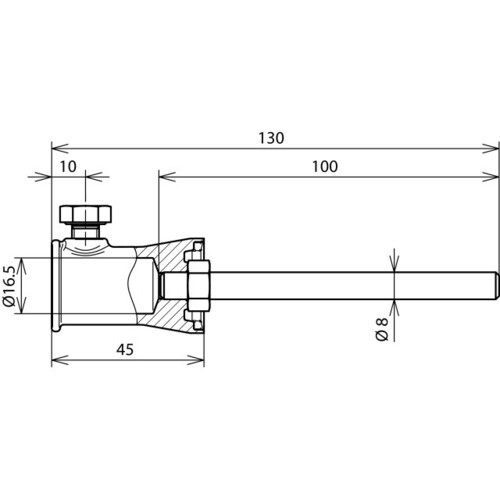 106340 DEHN Befestigungs-Adapter D 16mm gerade ZG/NIRO f. DEHNiso Produktbild Additional View 2 L