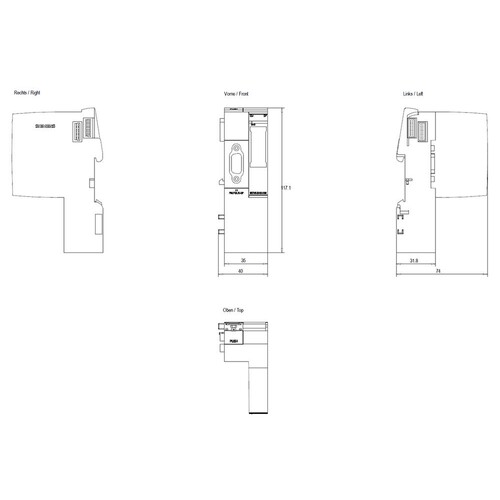 6ES7545-5DA00-0AB0 Siemens SIMATIC DP CM Profibus DP für ET 200SP Modul Produktbild Additional View 2 L