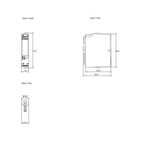 6ES7136-6DB00-0CA0 Siemens SIMATIC DP Elektronikmodul F-DQ 4XDC 24V/2A Produktbild Additional View 2 L