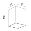 57375/11-ALU Leuchtwurm ORBIT Quadrat 80x80/H 110mm 1x GU10 230V IP20 Produktbild Additional View 1 S