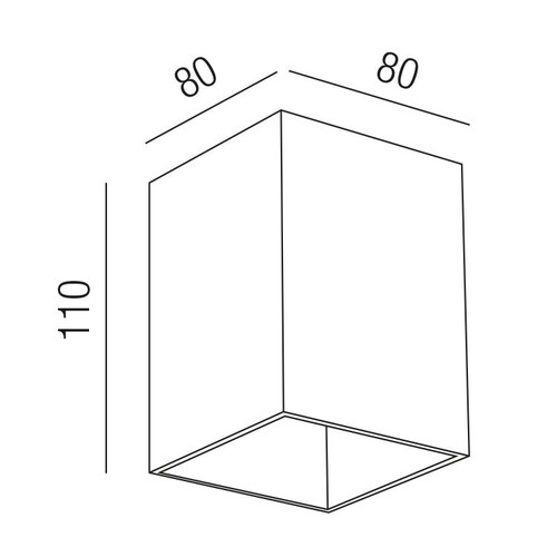 57375/11-ALU Leuchtwurm ORBIT Quadrat 80x80/H 110mm 1x GU10 230V IP20 Produktbild Additional View 1 L