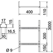 6216410 Obo LG 114 VS 3 FS Kabelleiter gelocht, mit VS Sprosse 110x400x3000 Produktbild Additional View 1 S