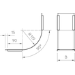 7131508 Obo DBV 100 S DD Deckel für Vertikalbogen 90° steigend B100mm  Stah Produktbild Additional View 1 S