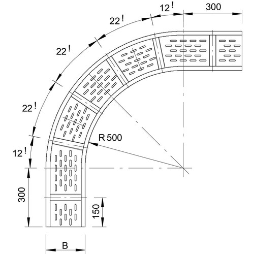 6098356 Obo WRB 90 150 FT Bogen 90° für Weitspannkabelrinne 110 110x500  Stahl Produktbild Additional View 1 L