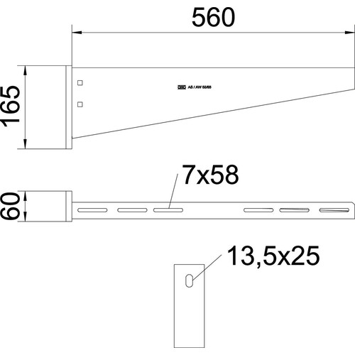 6418627 Obo AW 55 56 FT Wand  und Stielausleger mit angeschweißter Kopfpl Produktbild Additional View 1 L