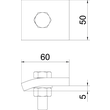 6355218 Obo KWS 5 FT Klemmwinkel mit Sechskantschr., h = 5 mm 60x50  Stahl t Produktbild Additional View 1 S