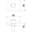6355226 Obo KWS 10 FT Klemmwinkel mit Sechskantschr., h = 10 mm 60x50  Stahl Produktbild Additional View 1 S