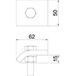 6355234 Obo KWS 15 FT Klemmwinkel mit Sechskantschr., h = 15 mm 60x50  Stahl Produktbild Additional View 1 S