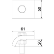 6355242 Obo KWS 20 FT Klemmwinkel mit Sechskantschr., h = 20 mm 60x50  Stahl Produktbild Additional View 1 S