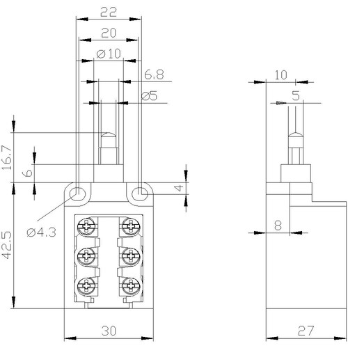 3SE5250-0LC05 Siemens Positionsschalter Kunststoff 1S 2Ö ungekapselt IP10 Produktbild Additional View 2 L