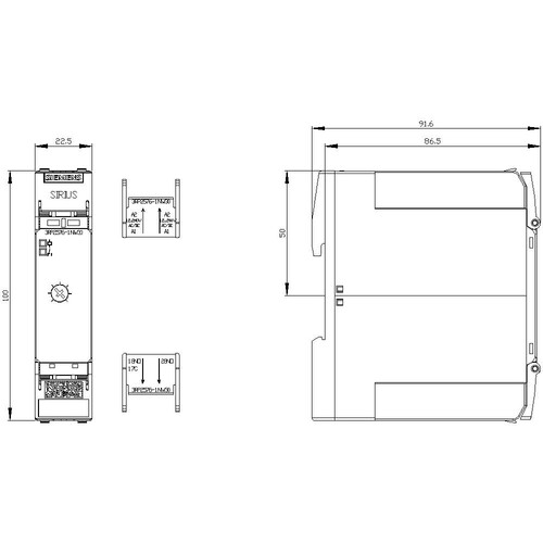 3RP2576-1NW30 Siemens Stern-Dreieck Zeitrelais 12V...240V 50/60Hz Produktbild Additional View 2 L