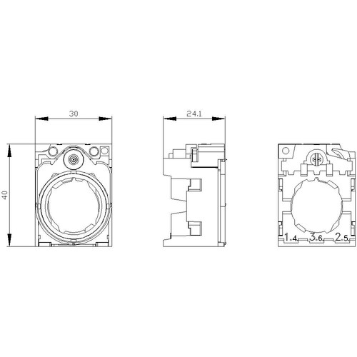 3SU1550-0AA10-0AA0 Siemens Halter Kunststoff/Metall  für 3 Module Produktbild Additional View 1 L