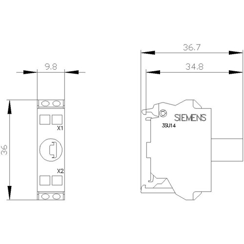 3SU1401-2BG60-3AA0 Siemens LED-Modul m. integrierter LED AC/DC 6-24V Produktbild Additional View 2 L