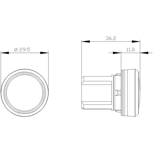 3SU1001-6AA60-0AA0 Siemens Leuchtmelder 22mm, rund, Kunststoff, weiß Produktbild Additional View 1 L