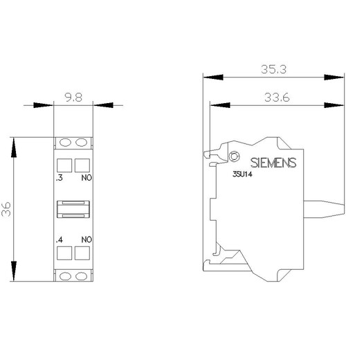 3SU1400-2AA10-3BA0 Siemens Kontaktmodul mit 1 Schaltglied, 1S Produktbild Additional View 2 L