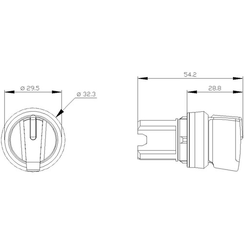 3SU1002-2BM60-0AA0 Siemens Knebel- schalter, beleuchtbar 2mm rund, sw/ws Produktbild Additional View 1 L