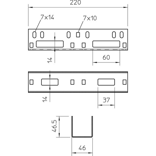 6066615 Obo VF AZK 50 FS Längsverbinder Innenverbinder, für AZ Kanal 45x45x220 Produktbild Additional View 1 L