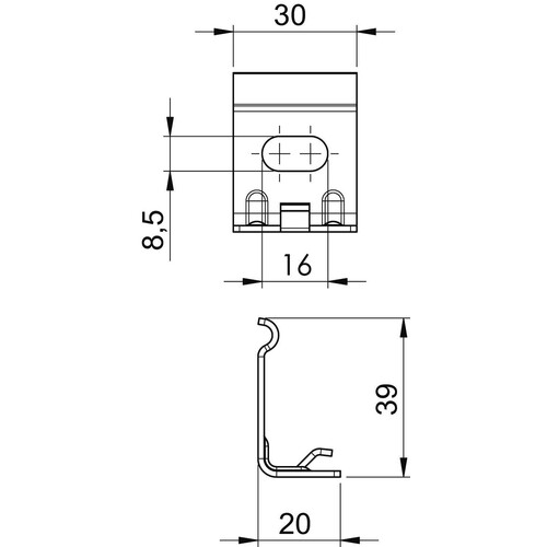 6016443 Obo WH GRM35 FT Wandhalter für GRM 35 50 35x50 Stahl tauchfeuerverzinkt Produktbild Additional View 1 L