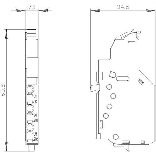 3VA9988-0AA12 Siemens Hilfsschalter HQ (7mm) für 3VA1/2 Schalter Produktbild Additional View 2 L