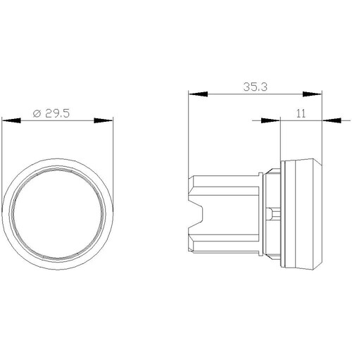 3SU1001-0AB60-0AA0 Siemens Leuchtdruck- taster weiss 22mm Kunstst. flach tastend Produktbild Additional View 1 L