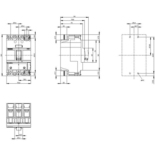 3VA1116-4EF32-0AA0 Siemens LEISTUNGSSCHALTER  3VA1 IEC FRAME Produktbild Additional View 2 L