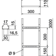 6216407 Obo LG 113 VS 3 FS Kabelleiter gelocht, mit VS Sprosse 110x300x3000mm Produktbild Additional View 1 S