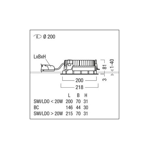 60815874 Zumtobel LED Einbaudownlight Panos EVO R200L 22W Produktbild Additional View 3 L