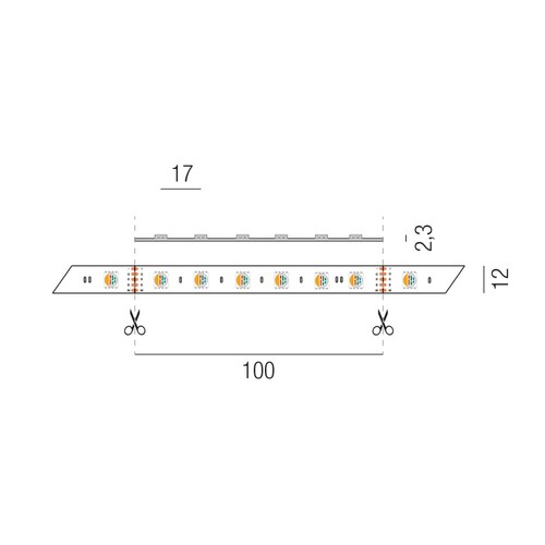 69325/600-RGBSWW Leuchtwurm LED Strip 24V RGB+WW 2700K 19,2W lfm. 6m Produktbild Additional View 1 L