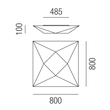 39321/80 Leuchtwurm WL/DL POLARIS 800x800/H-AL100mm/für 4x LED E27 8W Produktbild Additional View 1 S