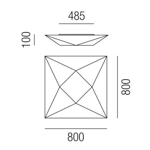 39321/80 Leuchtwurm WL/DL POLARIS 800x800/H-AL100mm/für 4x LED E27 8W Produktbild Additional View 1 L