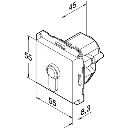 1380E01-1--0400 Eff Eff SCHLUESSELSCHALTER UP O. ANZEIGE JUNG A Produktbild Additional View 1 L