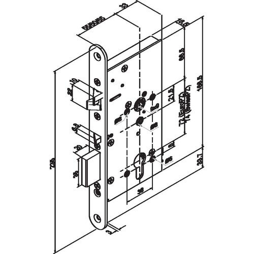 309X701PZ-----4 Eff Eff SI SCHLOSS MECHANIK 309X701 65/20/72 PZ DIN LS Produktbild Additional View 1 L