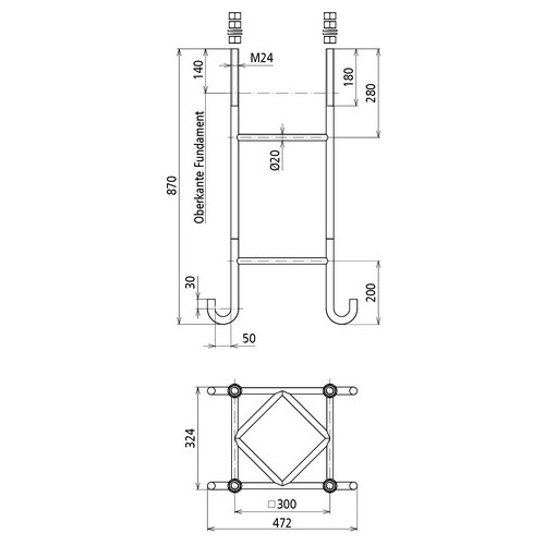 103040 Dehn Ankerkorb f. Ortbeton m. 4xM24 f. Tele- Produktbild Additional View 1 L