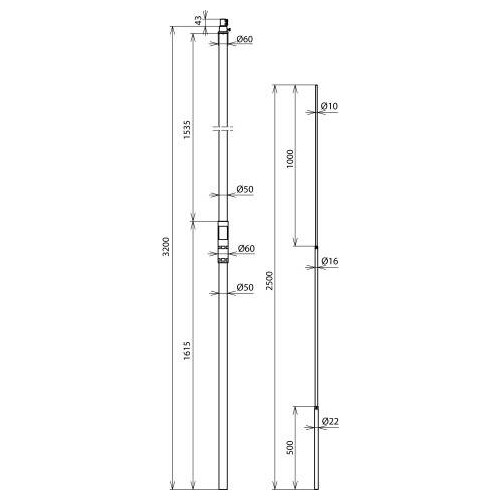 105331 Dehn Stützrohr D 50mm L 3200mm GFK/Al Produktbild Additional View 2 L