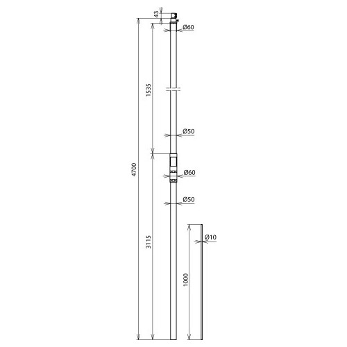 105332 Dehn Stützrohr D 50mm L 4700mm GFK/Al Produktbild Additional View 2 L