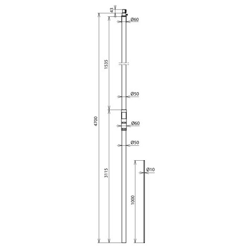 105332 Dehn Stützrohr D 50mm L 4700mm GFK/Al Produktbild Additional View 2 L