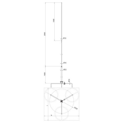 105530 Dehn Fangstange D 22/16/10mm L 3000mm Al Produktbild Additional View 1 L