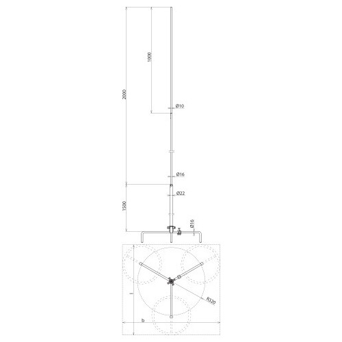 105535 Dehn Fangstange D 22/16/10mm L 3500mm Al/NIRO Produktbild Additional View 2 L