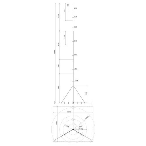 105924 Dehn Fangstange L 14m mit Befestigungsset Produktbild Additional View 1 L