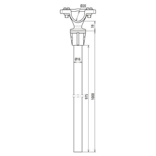 106812 Dehn Distanzhalter GFK L 1000mm grau m. Produktbild Additional View 1 L