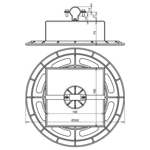 253333 Dehn Dachleitungshalter m. Grundplatte u.Be- Produktbild Additional View 2 L