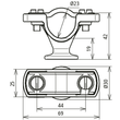 275225 Dehn Leitungshalter PA grau f. HVI-Leitung Produktbild Additional View 2 S