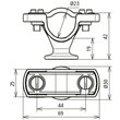 275225 Dehn Leitungshalter PA grau f. HVI-Leitung Produktbild Additional View 1 S