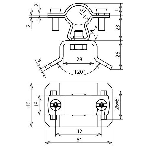 275319 Dehn Leitungshalter f. HVI Leitung NIRO Produktbild Additional View 2 L