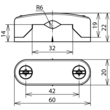 277130 Dehn Leitungshalter K grau f. Rd 6 13/Fl 30mm Produktbild Additional View 2 S