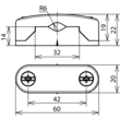 277130 Dehn Leitungshalter K grau f. Rd 6 13/Fl 30mm Produktbild Additional View 1 S