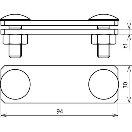 308239 Dehn SV Klemme NIRO (V4A) f. Fl 30/Fl 30mm Produktbild Additional View 1 L