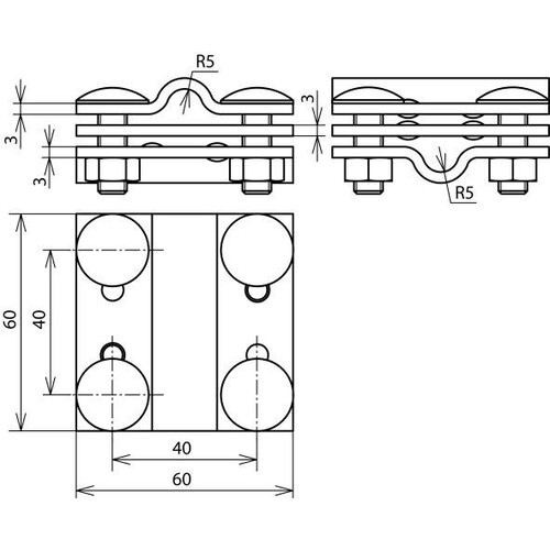 318203 Dehn Kreuzstück St/tZn f. Rd 8 10/8 10mm - Produktbild Additional View 1 L